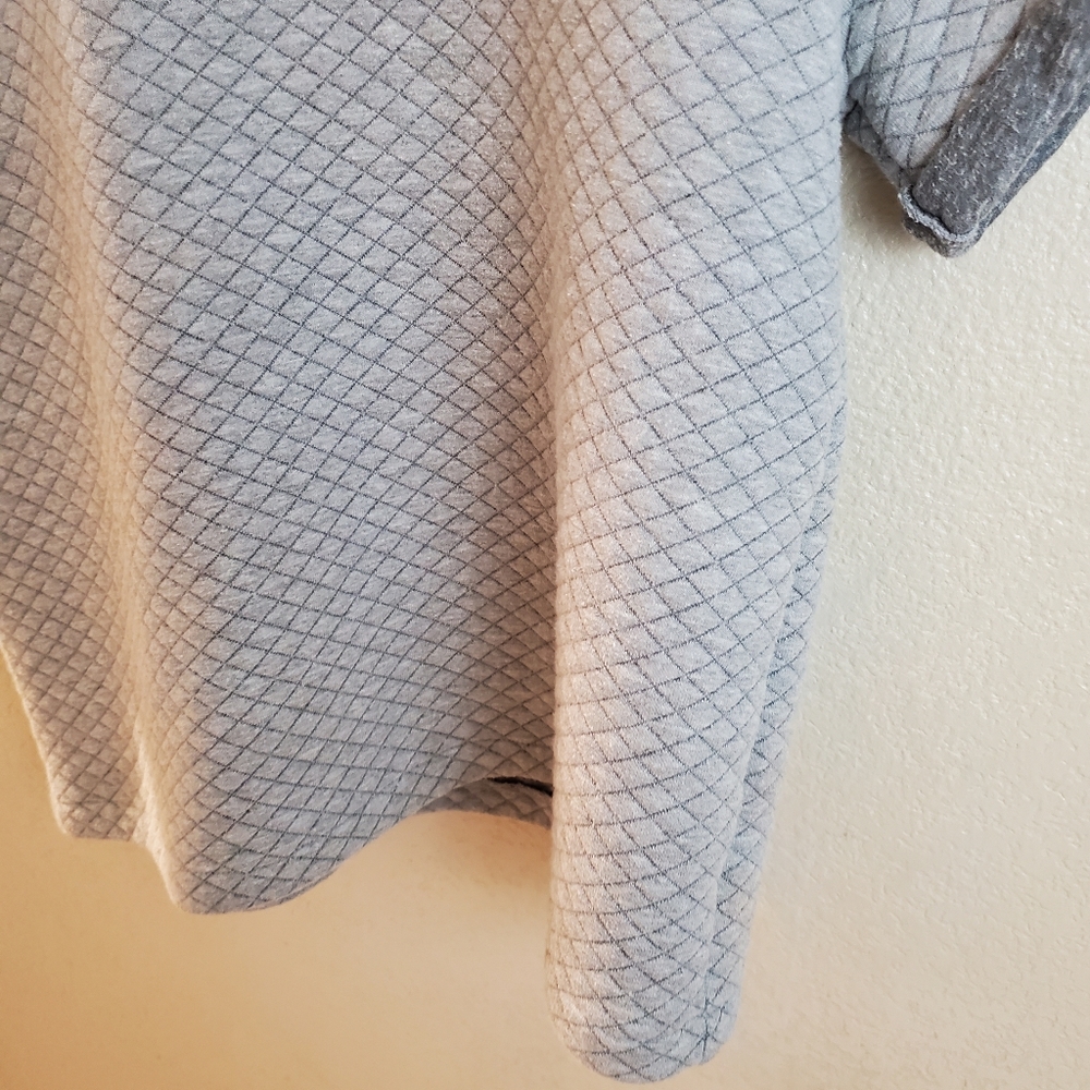 Marine Layer Gray Quilted Knit Short Sleeve Boxy Fit Sweatshirt Top Large - Picture 6 of 9